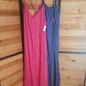 Old Navy Pink and Blue Maxi Dresses